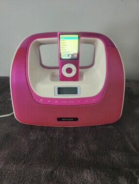Memorex MiniMove Boombox With iPod 8G Nano - Hot Pink